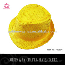 Natural paja kwai hierba color amarillo sombreros sombreros rayas de colores al por mayor